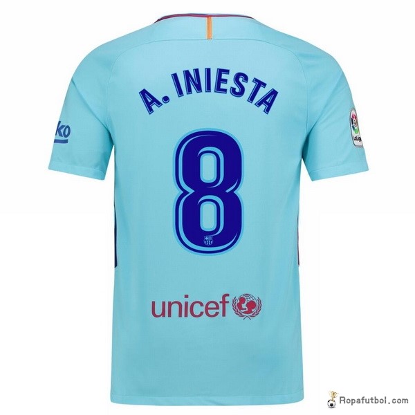 Camiseta Barcelona Replica Segunda Ropa A.Iniesta 2017/18